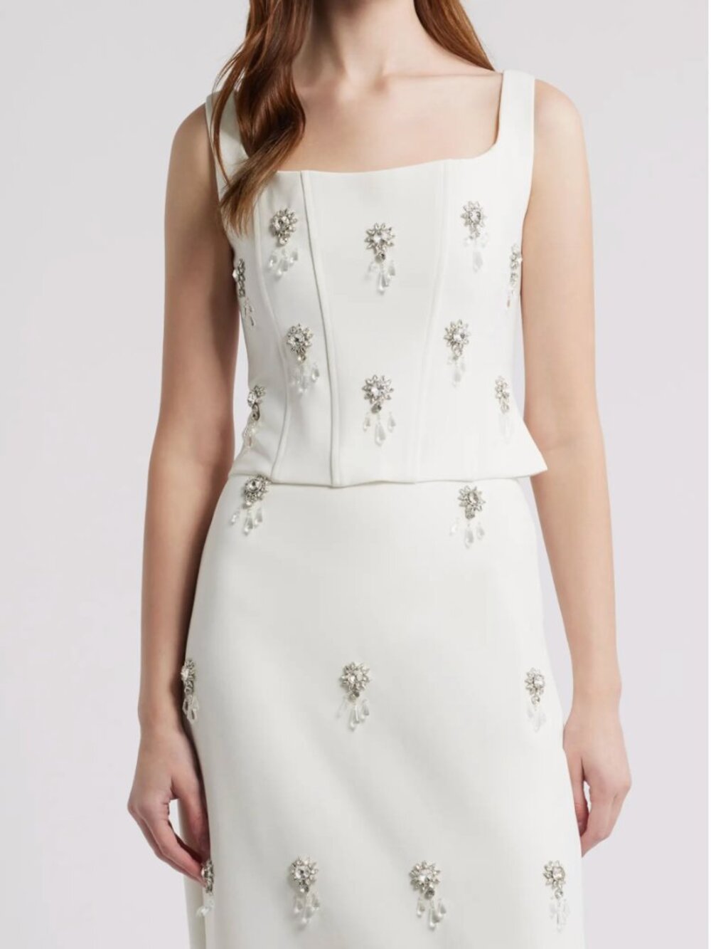 The Ultimate Muse Crystal Corset Top White S